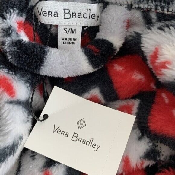 NEW‎ Vera Bradley Plush Hooded Robe Womens Small Medium Penguins Intarsia Tie - Picture 2 of 12